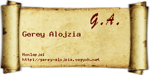 Gerey Alojzia névjegykártya